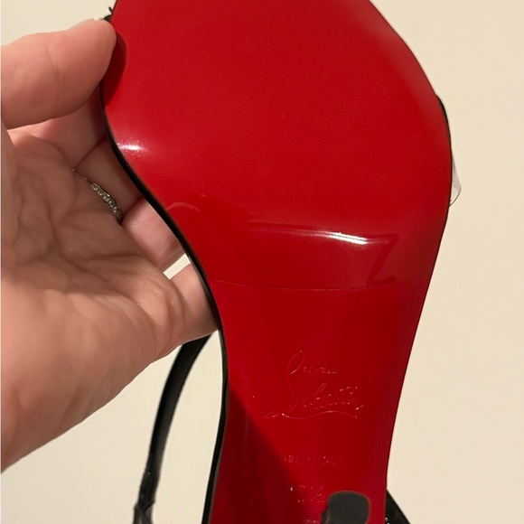 Christian Louboutin Black Patent Strappy Heels - Picture 11 of 15